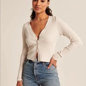 Abercrombie u0026 Fitch | Sweaters | Nwt Abercrombie Fitch Womens Luxeloft Slim  Cardigan In Cream Size Large | Poshmark